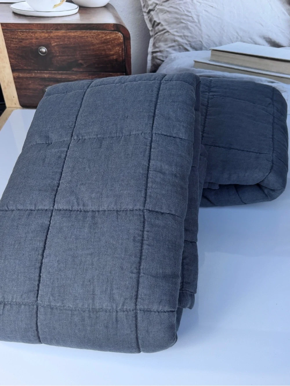Nightfall European Linen Box King Sham Set Quince